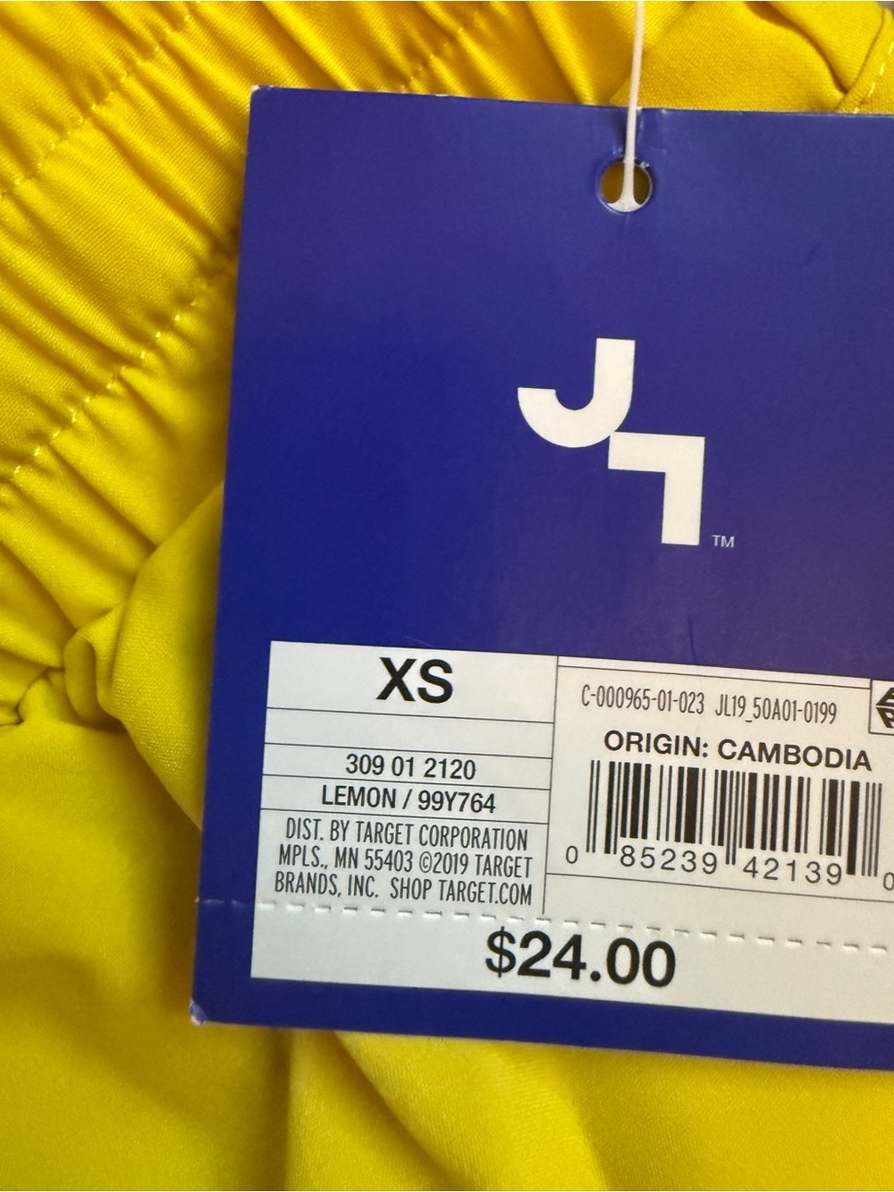 JoyLab Bright Yellow Women's Athletic Shorts with Layered Hem - Picture 2 of 2